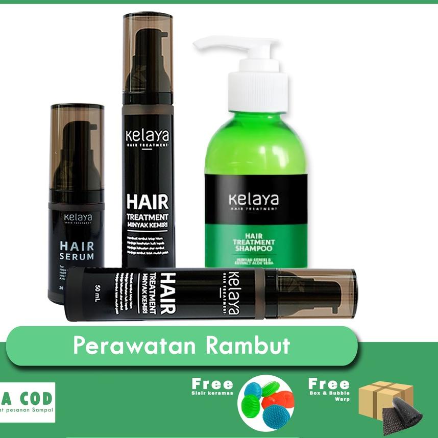 ☛ Paket Komplit KELAYA SHAMPOO Hair Treatment Bundling Spesial (Shampo, Minyak, SERUM) ♖