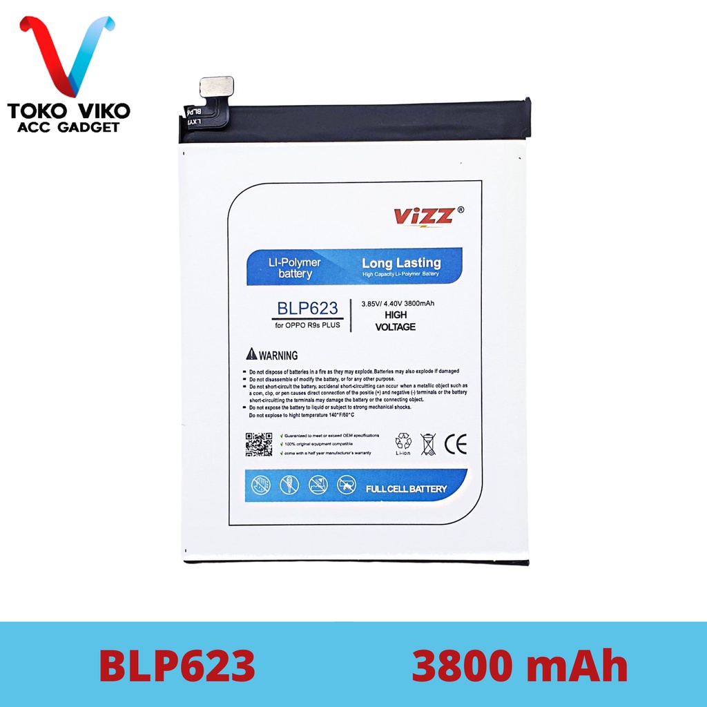 Vizz Oppo BLP623 R9S Plus / F3 Plus / F3+ Baterai Batre Original
