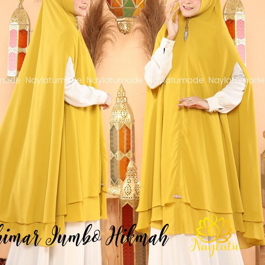 ➧ Jilbab Hijab Khimar Syari Bolong Lengan Hikmah Ceruty Babydoll Ori Naylatu ➱