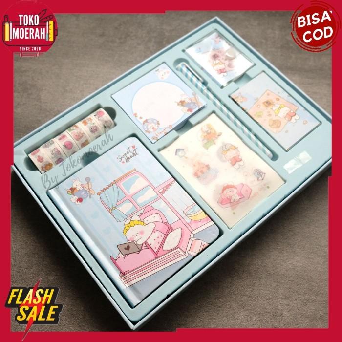 

PAKET JURNAL 7 IN 1 KADO PAKET ALAT TULIS BUKU PEN STIKER LUCU UNIK