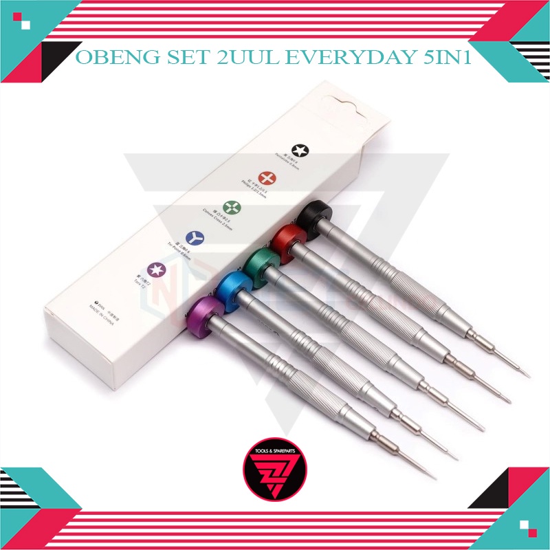 Obeng 2UUL Everyday 5in1 / Obeng 2UUL Lengkap / Obeng buka HP