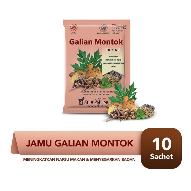 Jamu Galian Montok Sidomuncul isi 10 Sachet
