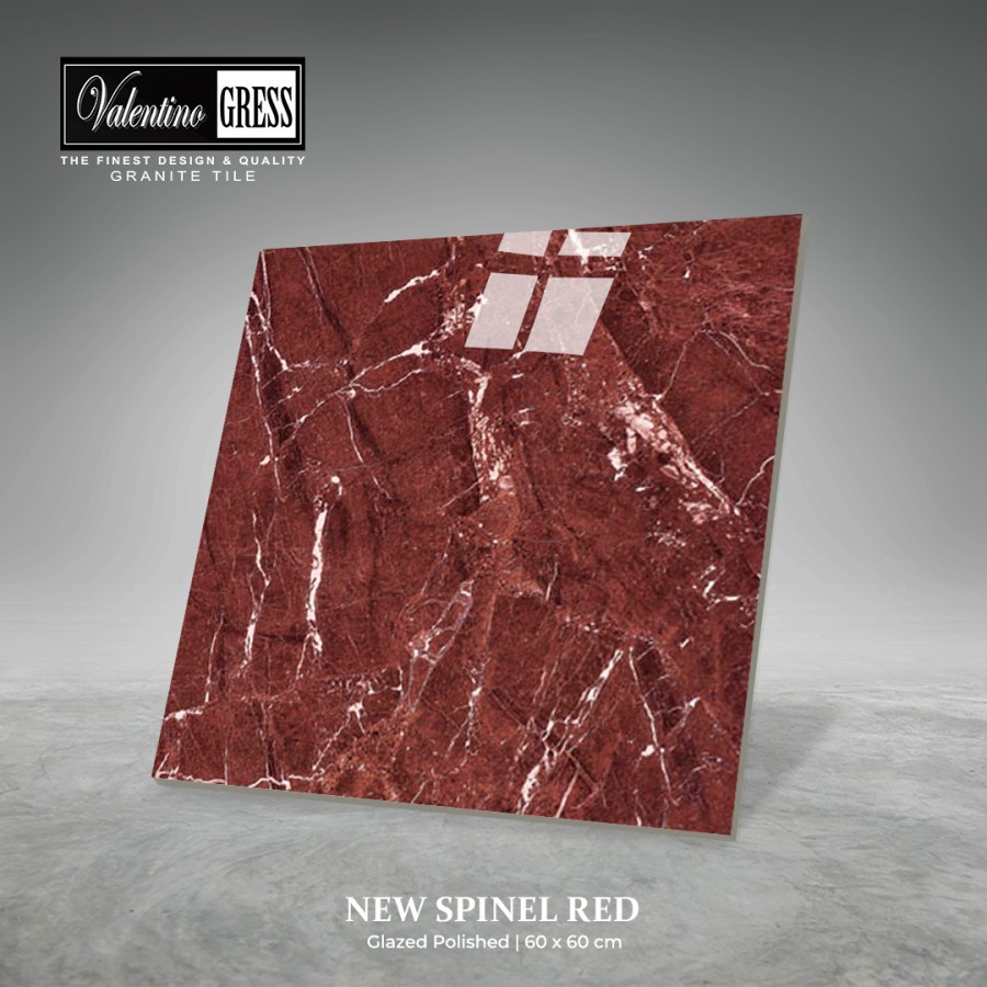 Granite Lantai 60x60, NEW SPINEL RED/GLOSSY/GLAZED POLISH/VALENTINO GRESS