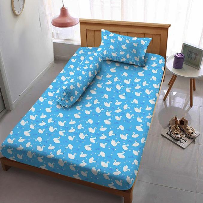 MURAH Original Sprei KINTAKUN 100 120 Small Single Motif Angsa SWAN BLUE