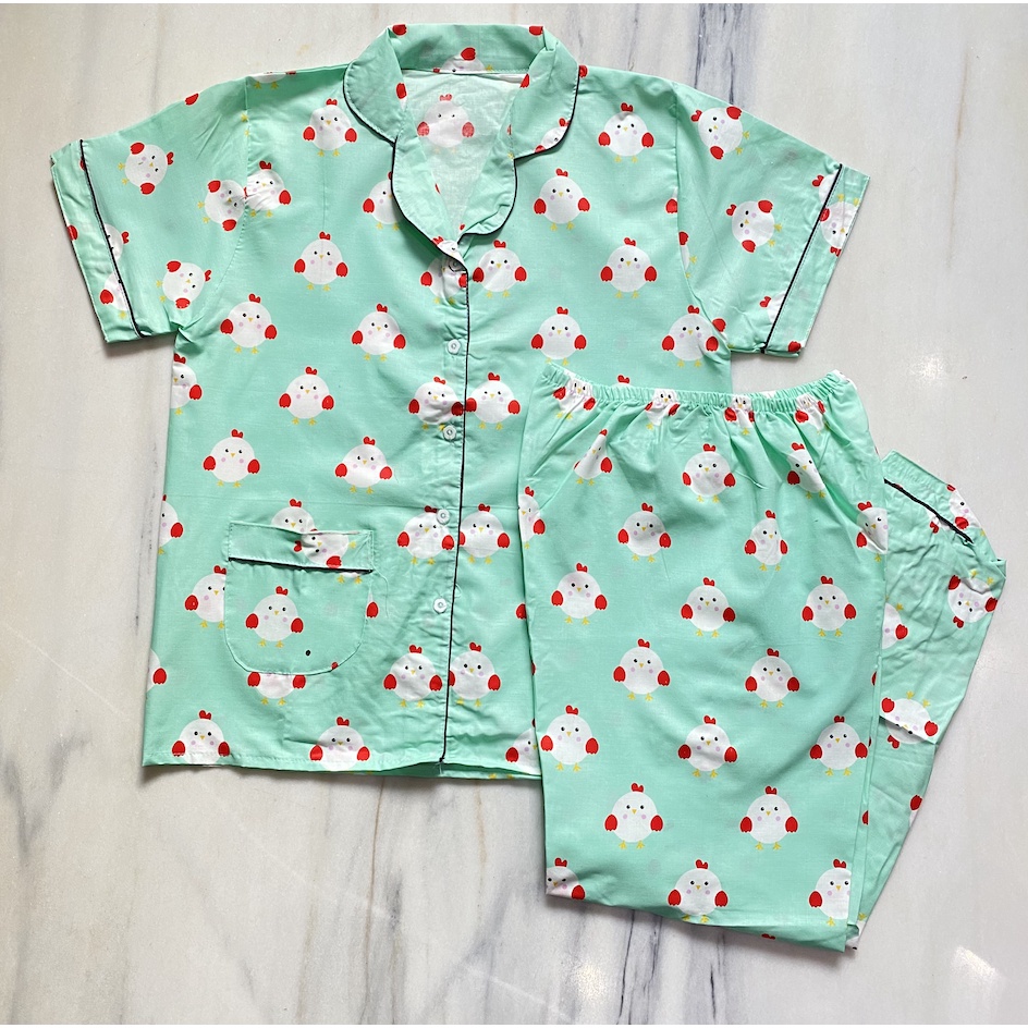 PIYAMA KEKINIAN - Stelan Gemoy - COD - Baju Tidur Motif Karakter - Lucu