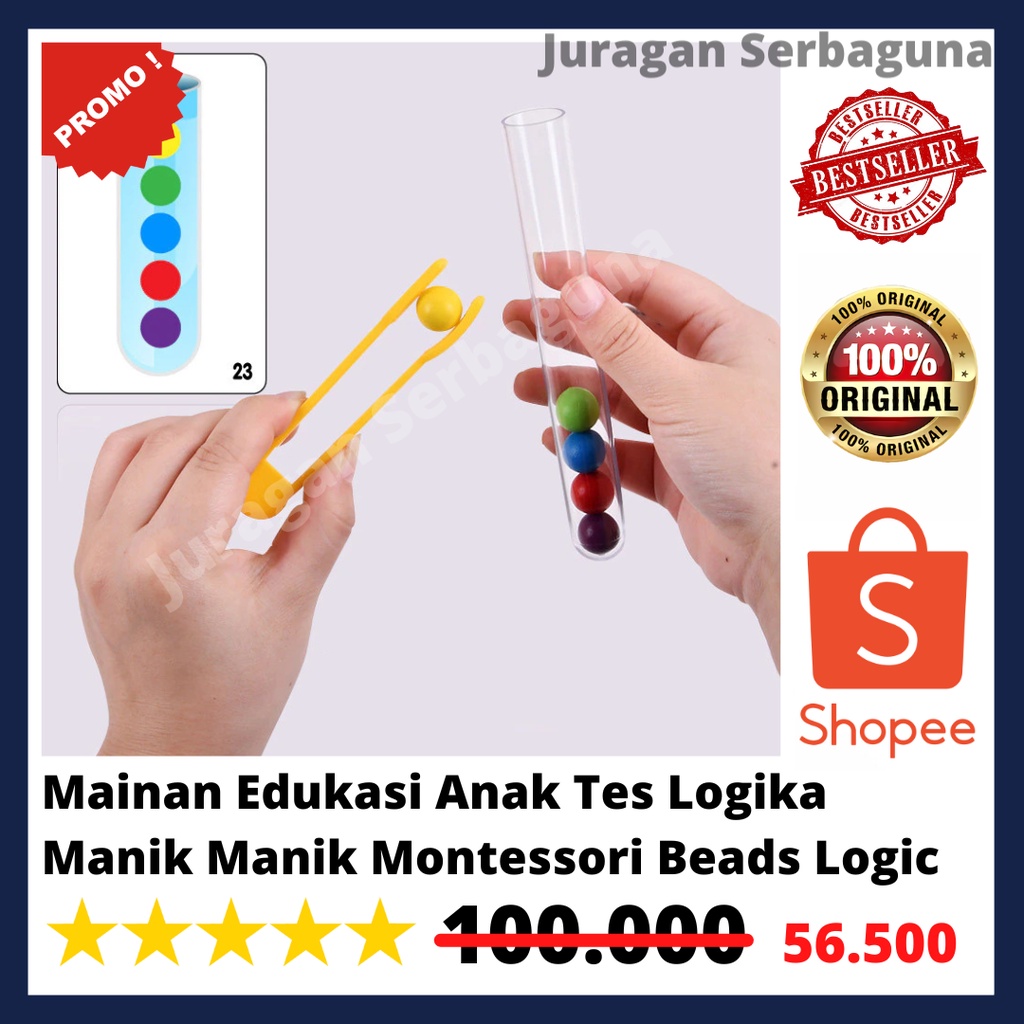 Mainan Edukasi Anak Tes Logika Manik Manik Montessori Beads Logic Test