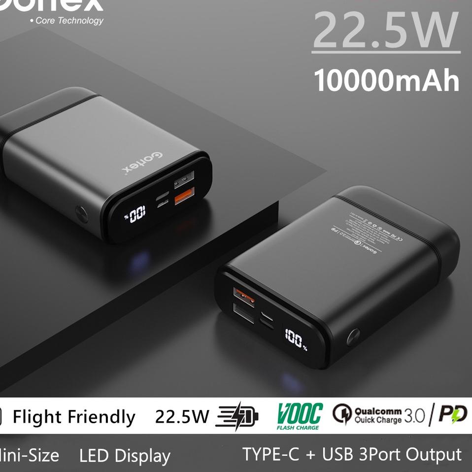 ✲ Cortex mAh 22.5W Super Fast Charging mini Powerbank QC3.0+PD3.0+VOOC Type-c + 2USB 3 output Power 