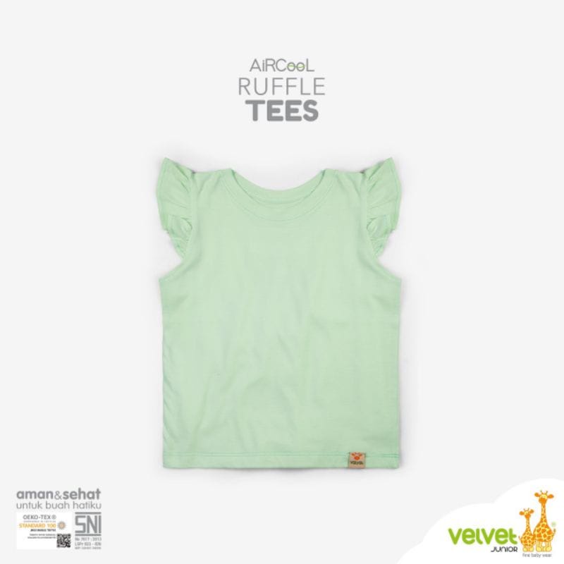 Velvet Junior Tshirt Ruffle - Baju Lengan Pendek Anak Perempuan (VLVT-TR) 3pcs