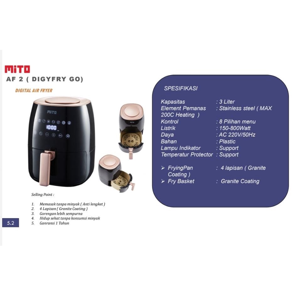 Mito AF 2 Digifry go / Air Fryer Mito AF 2