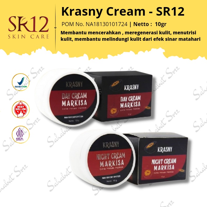 KRIM JERAWAT &amp; FLEK HITAM BPOM / KRASNY DAY &amp; NIGHT CREAM SR12 / KULIT KERING /MENCEGAH PENUAAN DINI