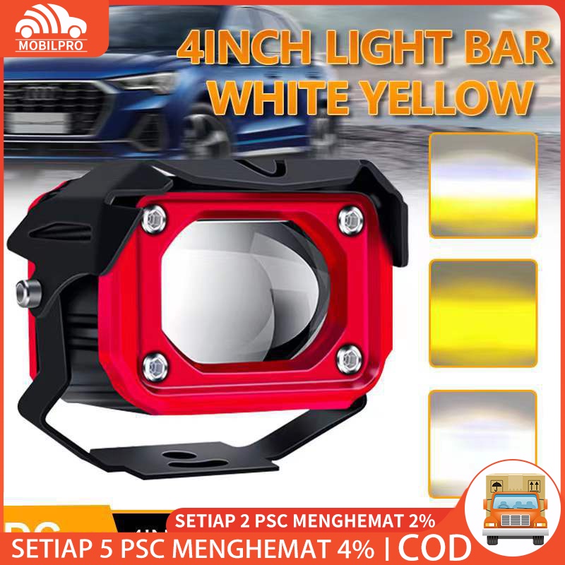 Lampu Tembak Led Sorot D2 Laser M30 Motor Mobil Vinyx Dual CSP Warna Putih Kuning 40 Watt 40W Bohlam Lampu Kabut Depan Mobil LED Mata Emas Super Terang Lampu Laser Dua Warna Yang Dimodifikasi Universal 24V 12A 4 Inches Black