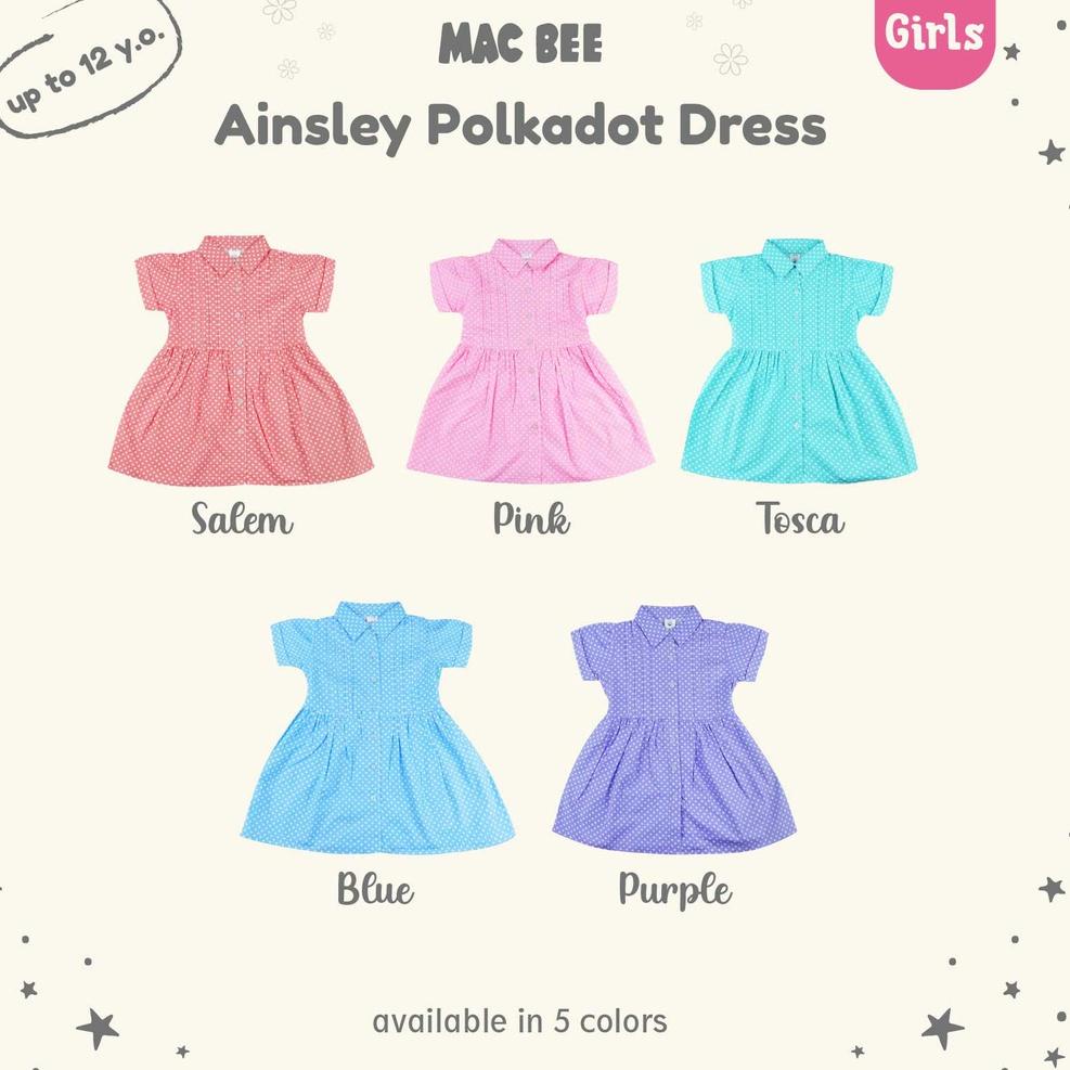 TERPERCAYA MacBee Dress Anak Perempuan Ainsley Polka 6 bulan-12 tahun