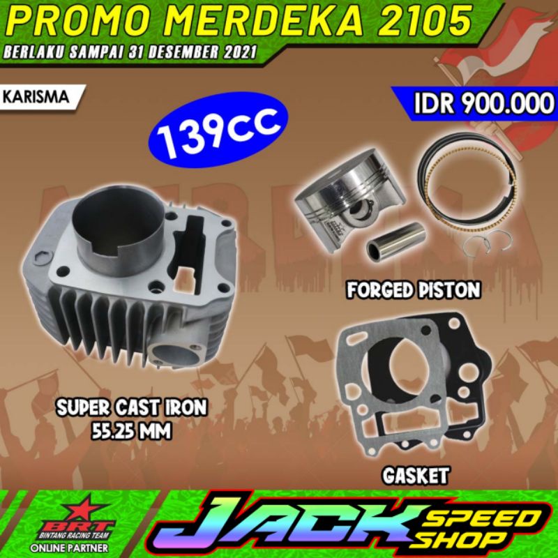BLOK PISTON BRT KARISMA / SUPRA X 125 KARBU KPH 55,25mm 55.25mm BLOCK SEHER PAKET BOREUP BORUP BORE 