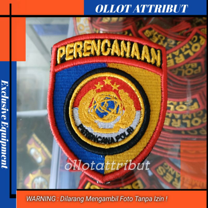 BET LENGAN PERENCANAAN POLRI TIMBUL | BET LOGO PERENCANA POLRI BORDIR