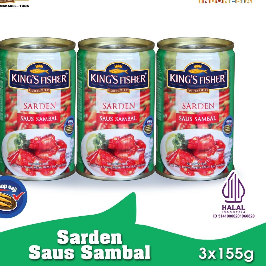 

Miliki sekarang King's Fisher Paket 3 pcs Sarden mini saus sambal Makanan Kaleng 155 gr