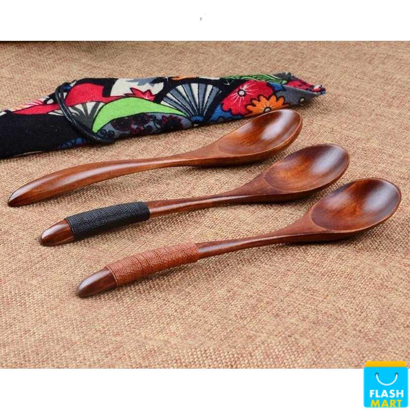 Flashmart Sendok Makan Centong Sayur Bahan Kayu Wooden Spoon - RR-20