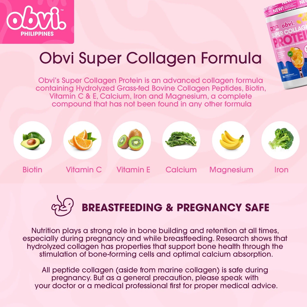 Obvi Super Collagen Protein 30 Servings 337 Gram Peptides Collagen Vital Protein