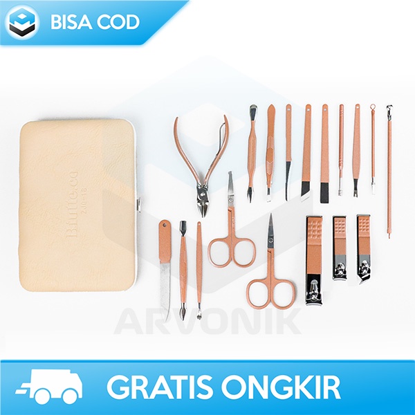 GUNTING KUKU SET 18IN1 BIUTTE.CO ALAT PERAWATAN KUKU STAINLESS LENGKAP