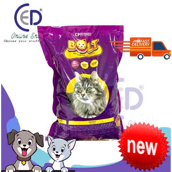 MAKANAN KUCING BOLT IKAN 8KG REPACK ( KHUSUS VIA GOSEND &amp; GRAB )