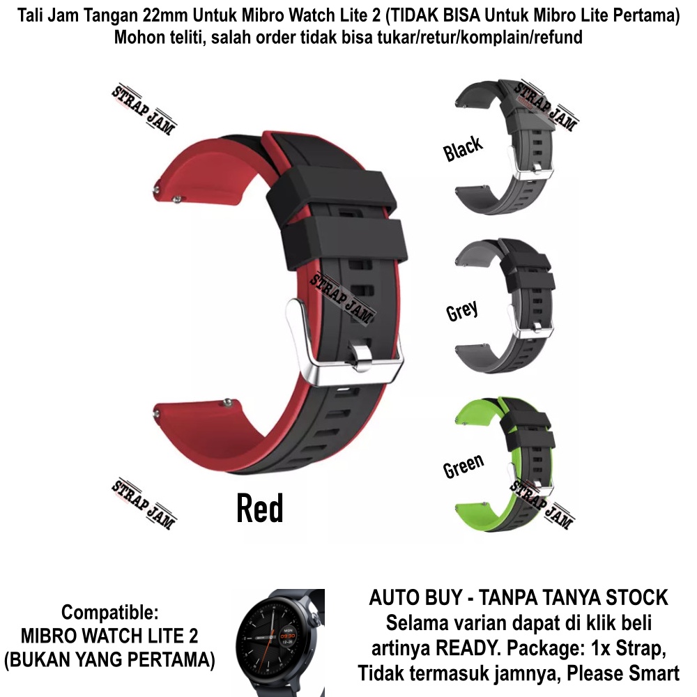 SSR Tali Jam Tangan Mibro Watch Lite 2 - Strap Pria 22mm Rubber Sporty