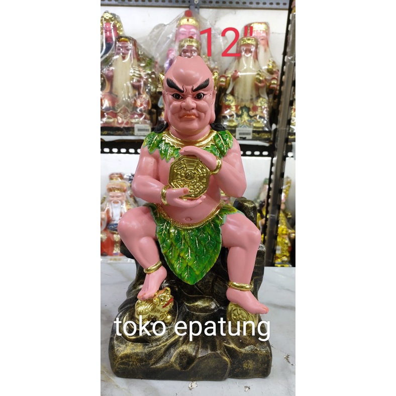 patung dewa pat kua / pat kua co se fiber 12 inch
