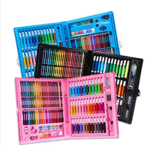 VICMALL - Perlengkapan menggambar crayon set 208 pcs lengkap dan 150 pcs Crayon Set Mewarnai Melukis Pensil Menggambar 150 Pcs / Alat Tulis Anak / alat anak gambar