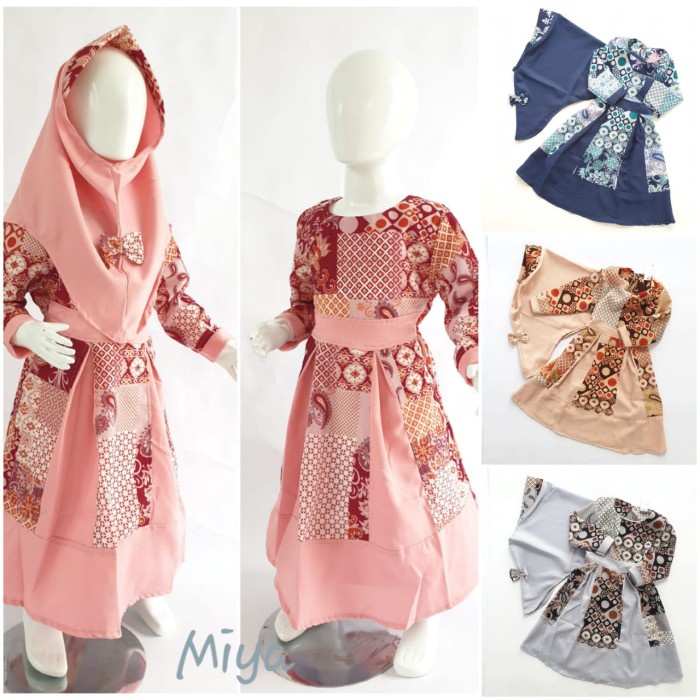 Gamis Anak Murah Baju Anak Perempuan Gamis Muslim - Miya 3 Ukuran Sml Produk Lokal D2T9 syari kekini