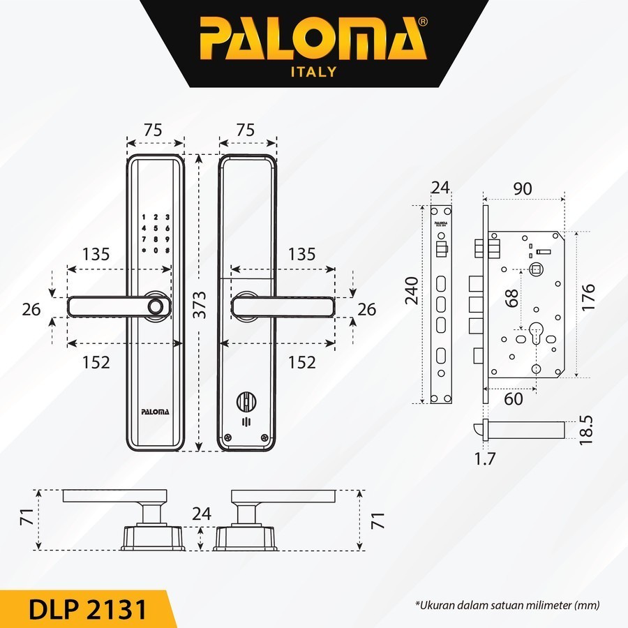 Paloma Smart Lock Digital Lock Kunci Pintu Door Handle Smart Home DLP 2131