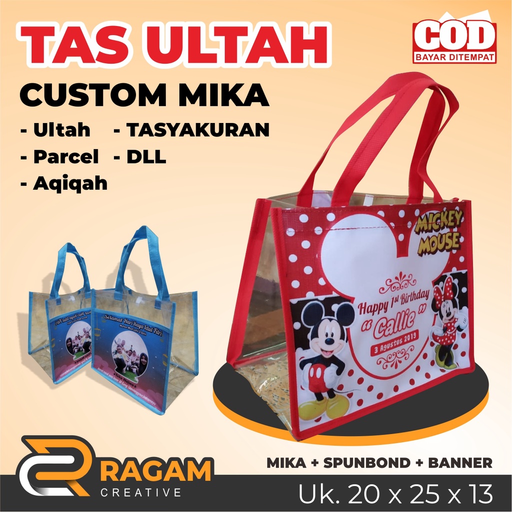 Tas Ultah Custom Mika/ Tas Hajatan Mika/ Tas Ultah Custom Mika/ Tas Aqiqah/ Tas Nikahan/ Tas Ulang T