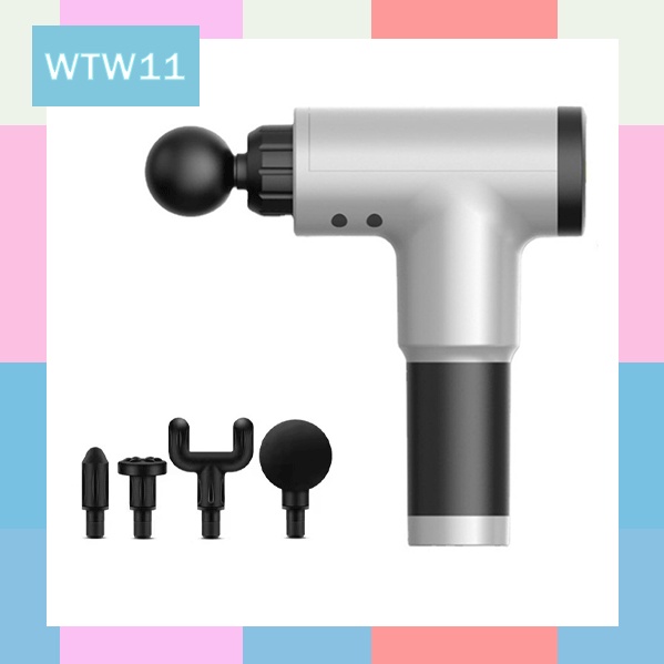 (Pengiriman cepat, dikirim dari Jakarta)Fascial Gun Massager alat pijat otot pundak pingang punggung betis portable