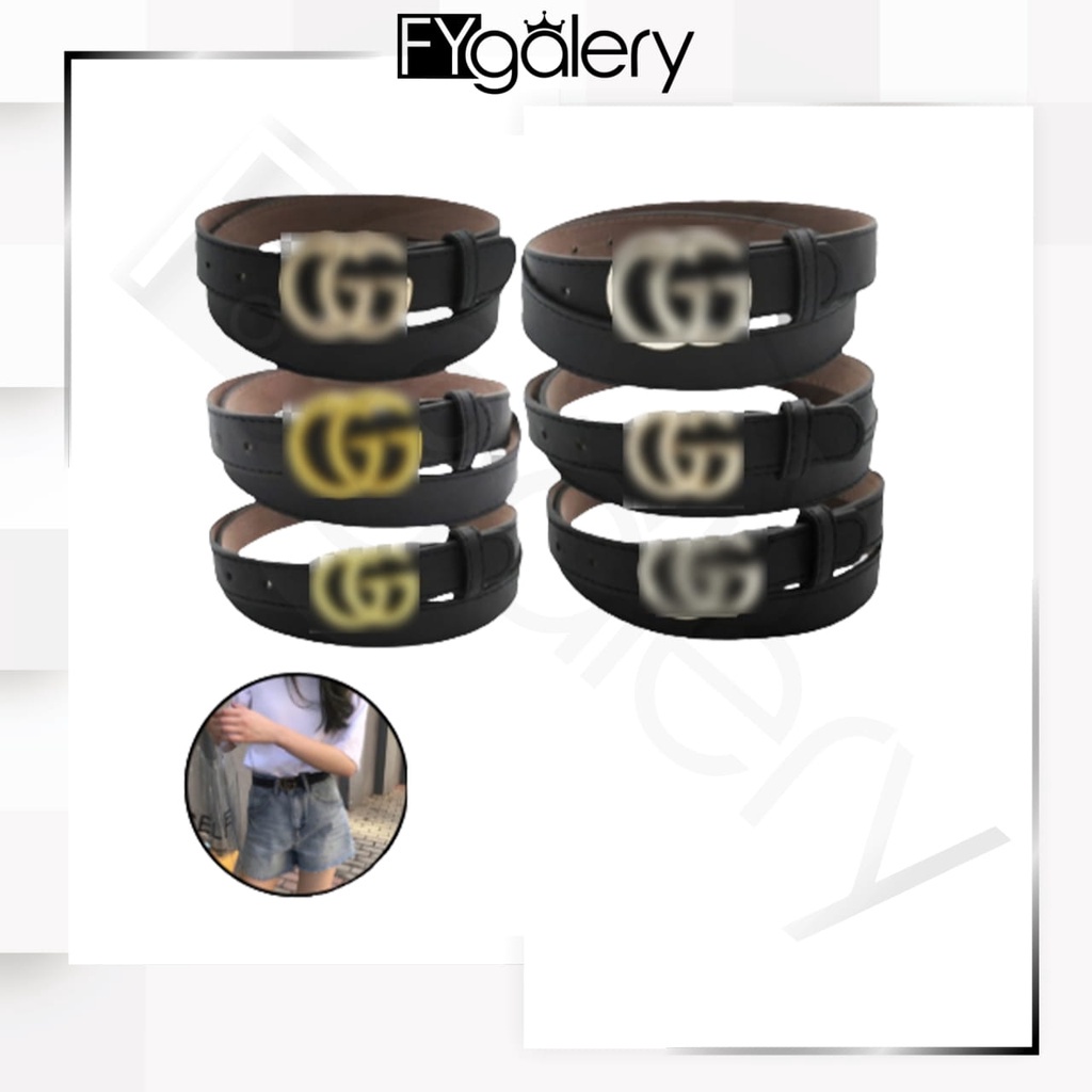 FYGALERY FB02 Ikat Pinggang Belt Tali Sabuk Kulit Hitam Fashion Wanita Murah