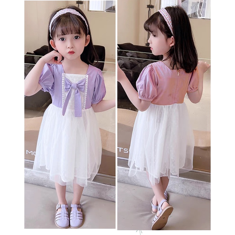 1-4 Tahun | Dress Korea Style Ryu Mi -  Dress Anak Perempuan Korea Style Dres Pesta Kualitas Import Gaun Anak Perempuan Babycinnamon