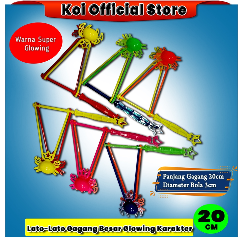 Koi Official - Mainan anak Viral Lato-Lato Gagang Besar Glowing Karakter Harga Grosir