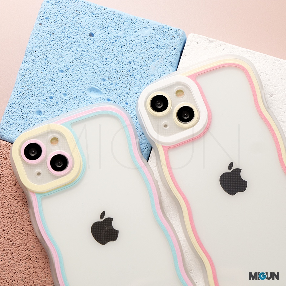 Curly Pastel Transparent Silicone Case iPhone 7 8 Plus X XS MAX XR 11 12 13 14 PRO MAX PLUS