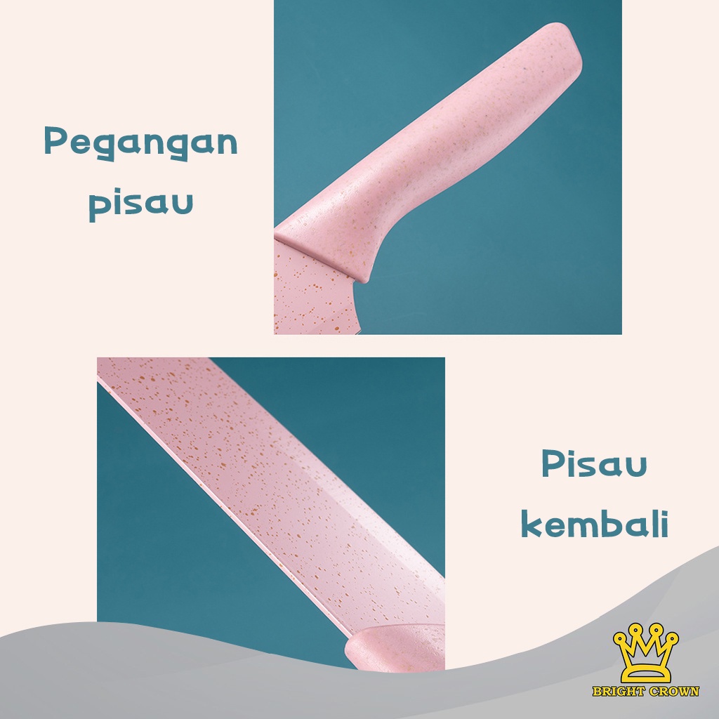 pisau dapur set stainless 6 in 1 super tajam pisau buah kitchen murah pisau steincookware original