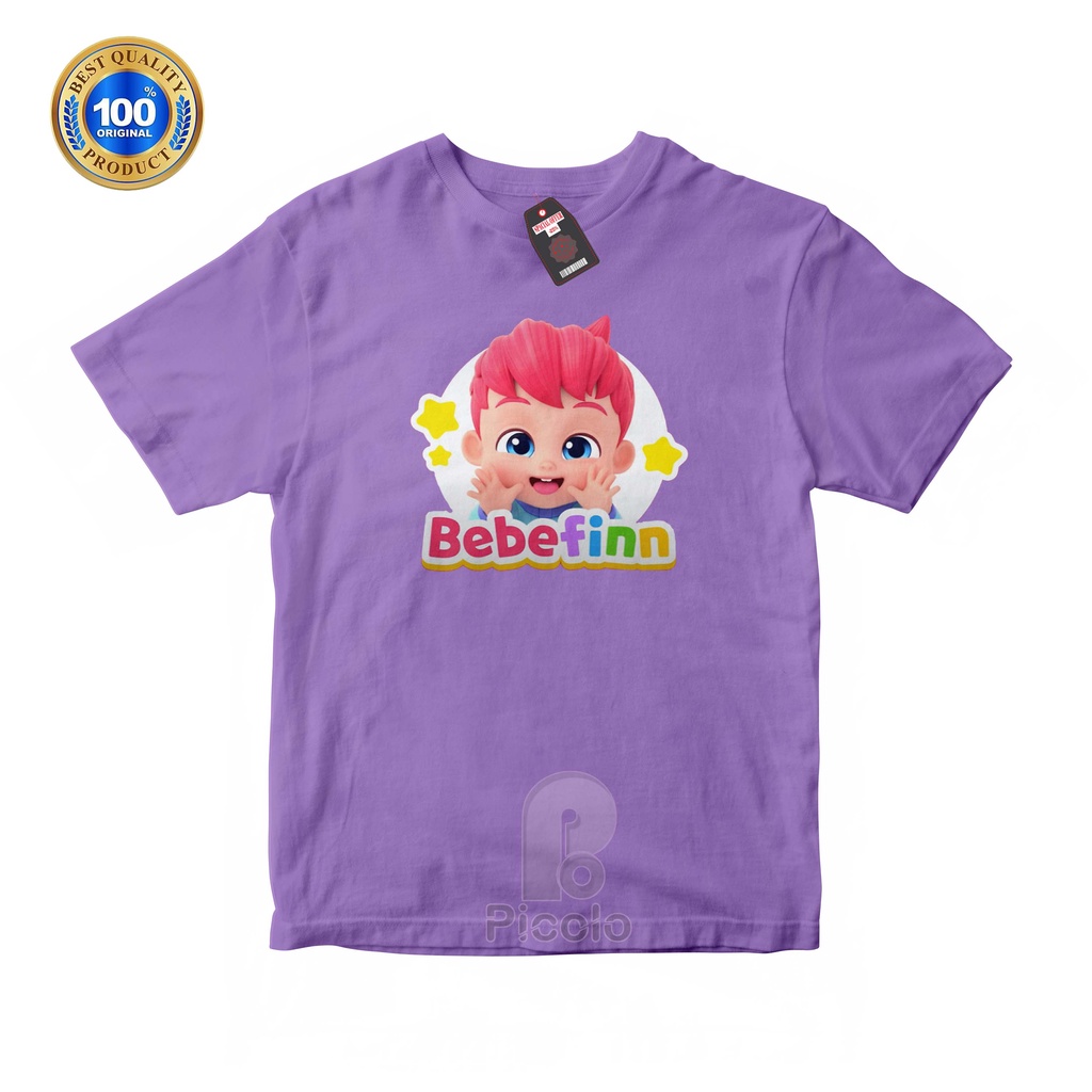 (FREE NAMA) BAJU KAOS ATASAN ANAK MOTIF KARTUN BEBEFINN UNISEX Bahan COTTUN