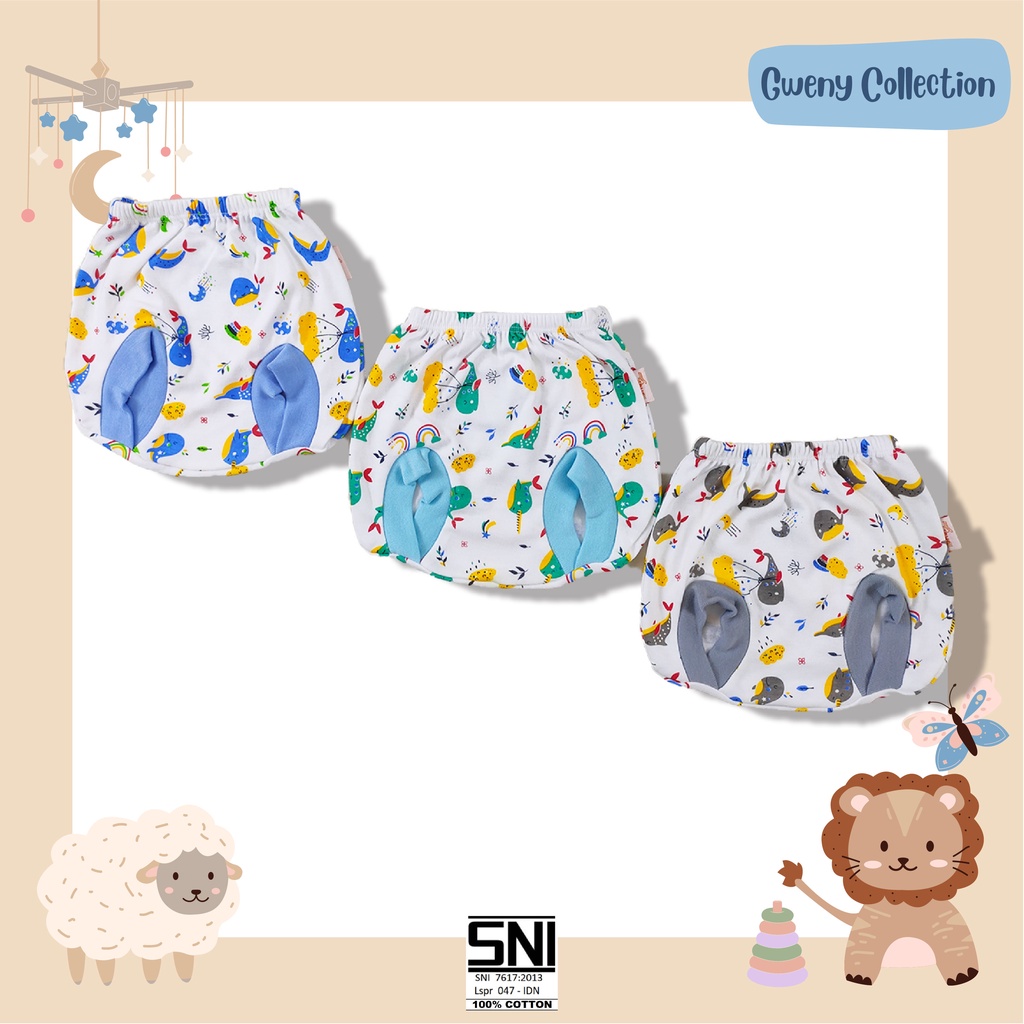 Celana Kacamata Bayi / Celana Kacamata Anak Motif Whale Baby Glow