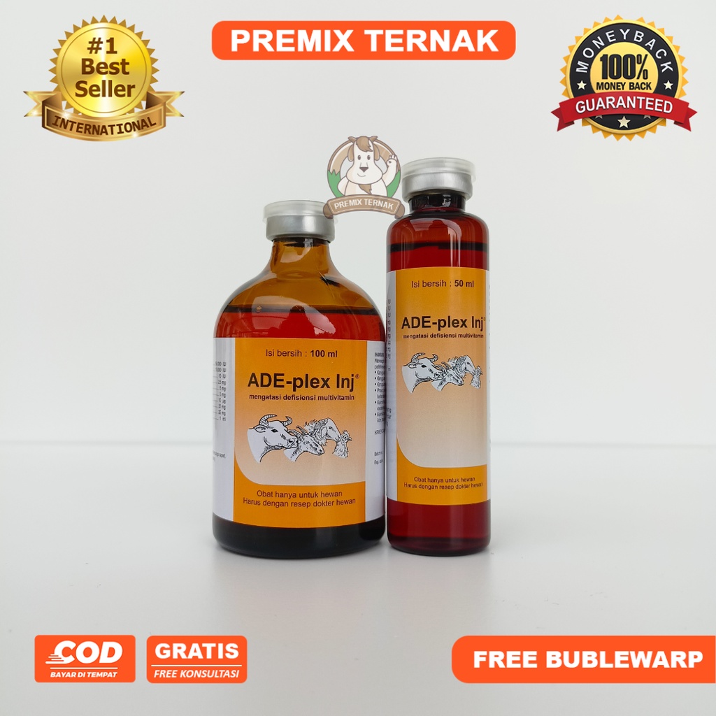 ADE PLEX INJ 50ml dan 100ml inj - Vitamin ADE Ternak SAPI KAMBING DOMBA AYAM - Suplemen Vitamin Hewan &amp; Ternak