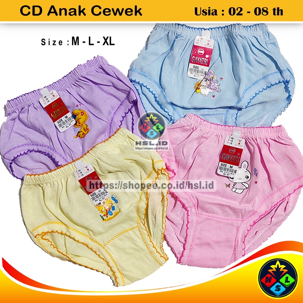 ( 6 - 12 Pcs ) Celana Dalam Anak Perempuan | CD Anak Cewek | Sempak Anak Cewek