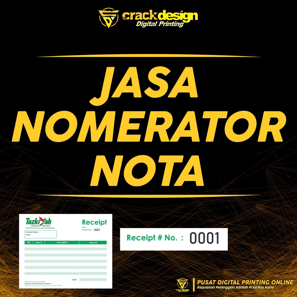 

JASA NOMERATOR NOTA CUSTOM UNTUK 1 MODEL NOTA CRACKDESIGN