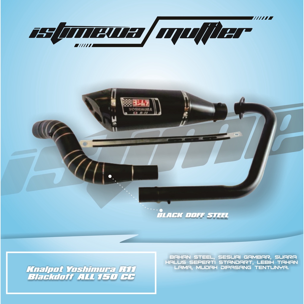 Knalpot Racing Yoshimura R-11 Blackdoff Rainbow R15 Vixion R15 DLL