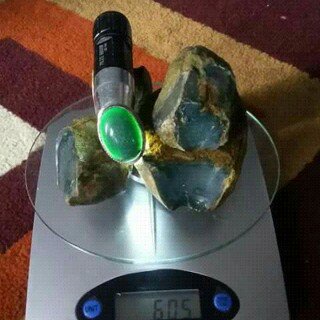 Batu Cincin Bahan / Rough Green Tosca / Ijo Tosca Sukabumi Rasa Bacan PGS1256