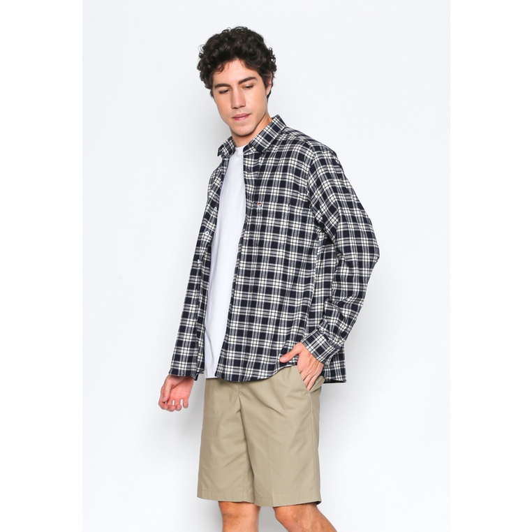 ARNOLD PALMER Kemeja Flanel Pria Biru Navy Motif Kotak - P-BBCF05-Q9