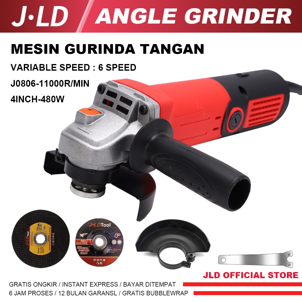 JLD MESIN GERINDA VARIABLE SPEED - ANGLE GRINDER 4 INCH - MESIN GURINDA 4" - MESIN POTONG BESI 4 INC