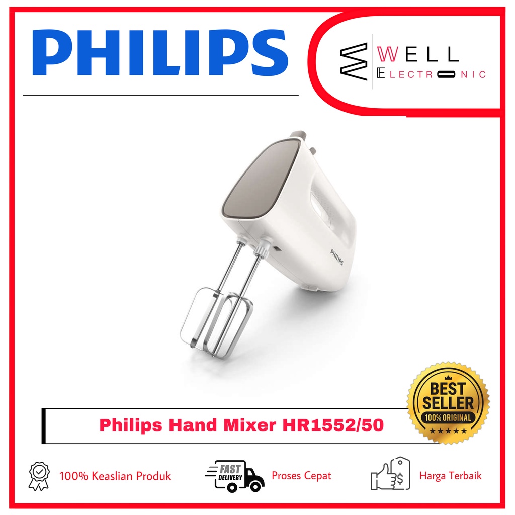 PHILIPS HAND MIXER HR1552/50 ABU-ABU HR 1552 GARANSI RESMI 2 TAHUN