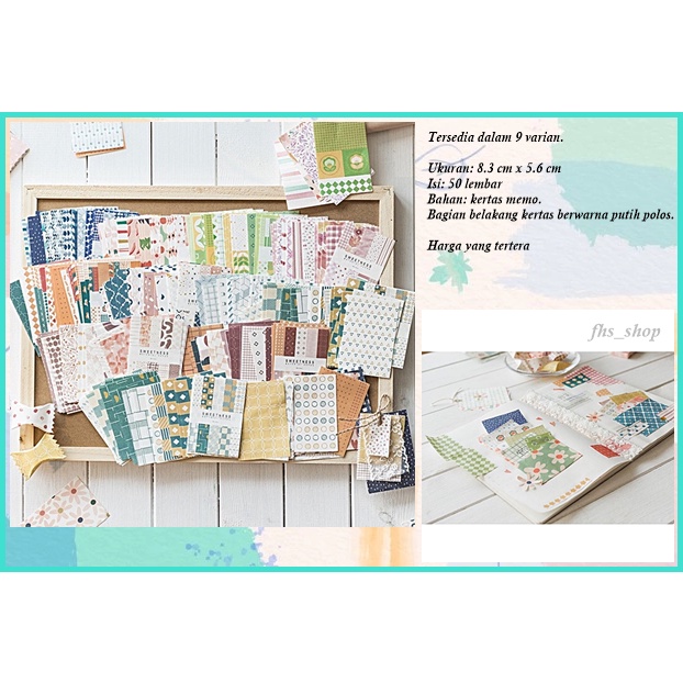 

50Lembar Scrapbook Paper Jurnal Kit Scrapbook Kit Scrapbook Deco Paper Sweetness Material Memo Paper