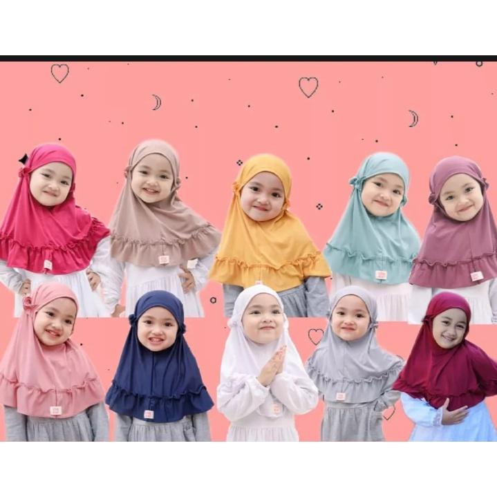 BISA COD JILBAB CLARA ANAK PEREMPUAN 0-3 TAHUN / JILBAB ANAK RUFFLE NC