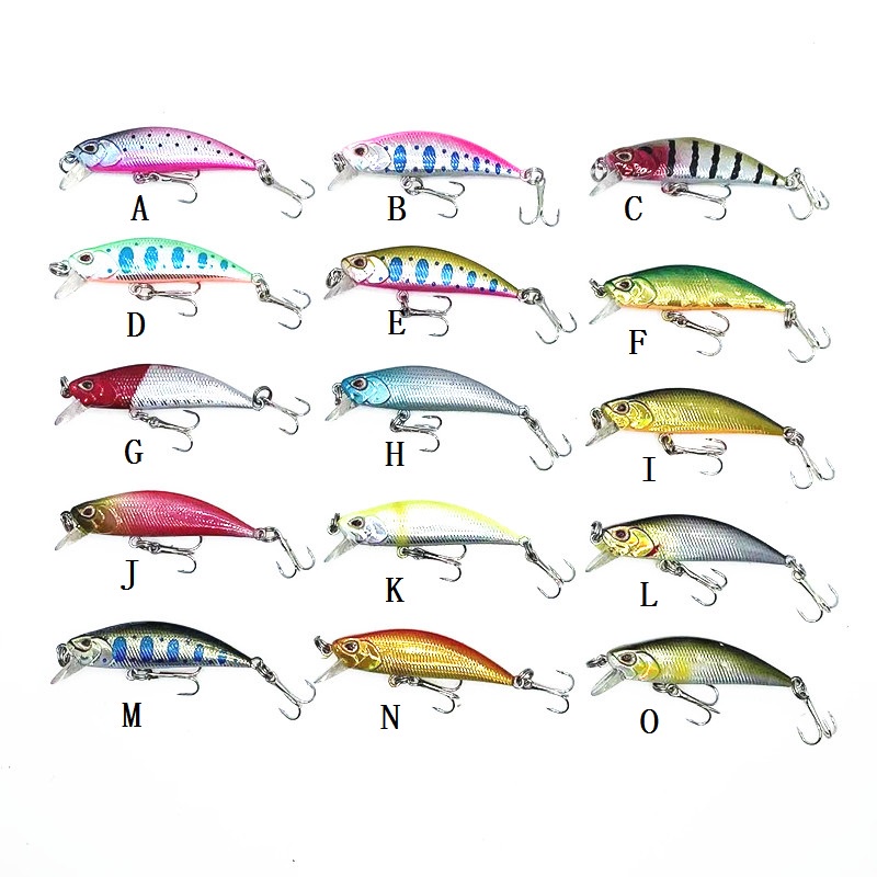 1 Pcs Baru Ikan Kecil Memancing Umpan 5 cm 5g Tenggelam Crankbaits Hooks Ikan Kecil Bass Umpan Engkol Wobbler Ikan Kecil Bass Tackle