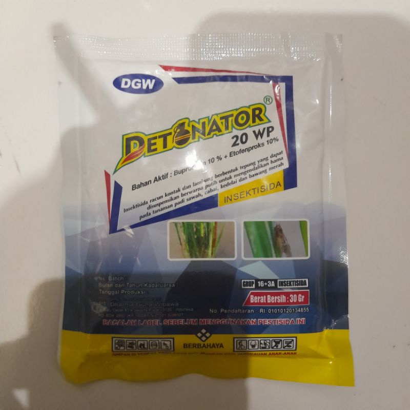 Insektisida DETONATOR 20WP Bahan aktif : Buprofezin 10% + Etofenproks 10% 30gr