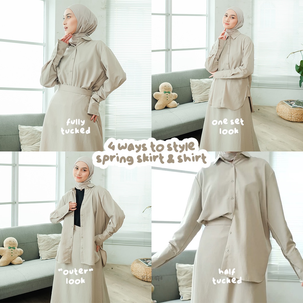 Tesavara | Spring Collection | Kemeja dan Rok Linen Wanita Basic All Size